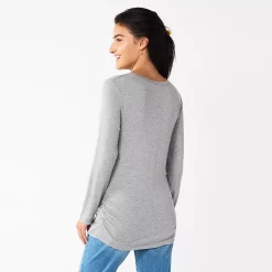 Maternity Sonoma Goods For Life® Essential Scoopneck Long Sleeve Tee -StyleUp Sales Store 5672154 ALT