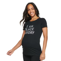 Maternity Sonoma Goods For Life® Ruched-Side Crewneck Graphic -StyleUp Sales Store 5674756 I Am Black History