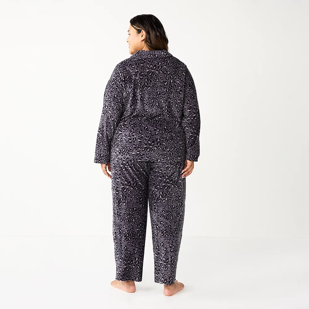 Plus Size Sonoma Goods For Life® Velour Pajama Shirt & Pajama Pants Sleep Set 8 Plus Size Sonoma Goods For Life® Velour Pajama Shirt & Pajama Pants Sleep Set - Image 6