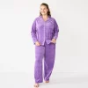 Plus Size Sonoma Goods For Life® Velour Pajama Shirt & Pajama Pants Sleep Set 2 Plus Size Sonoma Goods For Life® Velour Pajama Shirt & Pajama Pants Sleep Set -StyleUp Sales Store 5675146 Lilac Happy Dots