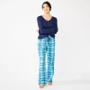 Women's Sonoma Goods For Life® Flannel Pajama Pants & Pajama Top Sleep Set -StyleUp Sales Store 5677709 Blue Happy Plaid