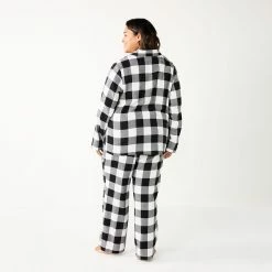 Plus Size Sonoma Goods For Life® Flannel Pajama Shirt & Pajama Pants Sleep Set -StyleUp Sales Store 5677717 ALT