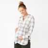 Maternity Sonoma Goods For Life® Belted Empire-Waist Tunic Shirt 1 Maternity Sonoma Goods For Life® Belted Empire-Waist Tunic Shirt -StyleUp Sales Store 5679572 Green Plaid
