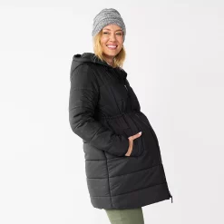 Maternity Sonoma Goods For Life® Cinch Waist Puffer Jacket -StyleUp Sales Store 5685590 Black