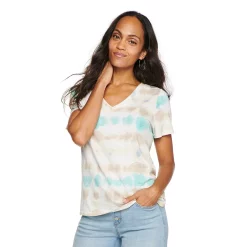 Women's Tall Sonoma Goods For Life® Everyday V-Neck Tee -StyleUp Sales Store 5686285 Blue Tie Dye