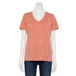 Women's Tall Sonoma Goods For Life® Everyday V-Neck Tee -StyleUp Sales Store 5686285 Coral Heart