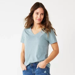 Women's Tall Sonoma Goods For Life® Everyday V-Neck Tee -StyleUp Sales Store 5686285 Gray Blue