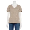 Women's Tall Sonoma Goods For Life® Everyday V-Neck Tee -StyleUp Sales Store 5686285 Khaki Cactus