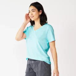 Women's Tall Sonoma Goods For Life® Everyday V-Neck Tee -StyleUp Sales Store 5686285 Light Blue