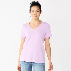 Women's Tall Sonoma Goods For Life® Everyday V-Neck Tee -StyleUp Sales Store 5686285 Light Lilac