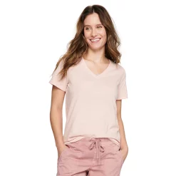 Women's Tall Sonoma Goods For Life® Everyday V-Neck Tee -StyleUp Sales Store 5686285 Light Pink Texture