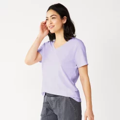 Women's Tall Sonoma Goods For Life® Everyday V-Neck Tee -StyleUp Sales Store 5686285 Light Purple