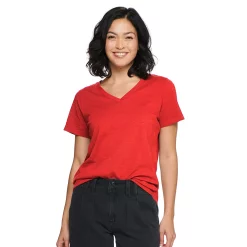 Women's Tall Sonoma Goods For Life® Everyday V-Neck Tee -StyleUp Sales Store 5686285 Red