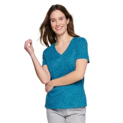 Women's Tall Sonoma Goods For Life® Everyday V-Neck Tee -StyleUp Sales Store 5686285 Teal Texture