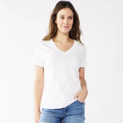 Women's Tall Sonoma Goods For Life® Everyday V-Neck Tee -StyleUp Sales Store 5686285 White