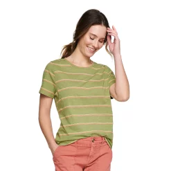 Women's Tall Sonoma Goods For Life® Essential Crewneck Tee -StyleUp Sales Store 5686288 Green Stripe