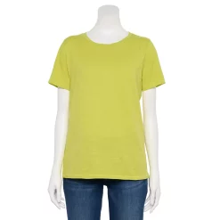 Women's Tall Sonoma Goods For Life® Essential Crewneck Tee -StyleUp Sales Store 5686288 Light Olive