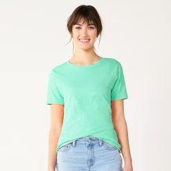 Women's Tall Sonoma Goods For Life® Essential Crewneck Tee -StyleUp Sales Store 5686288 Mint Green Blue