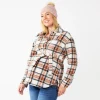 Maternity Sonoma Goods For Life® Belted Shacket -StyleUp Sales Store 5686594 Neutral Plaid