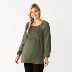 Maternity Sonoma Goods For Life® Smocked Bodice Empire Top 11 Maternity Sonoma Goods For Life® Smocked Bodice Empire Top -StyleUp Sales Store 5686595 Green