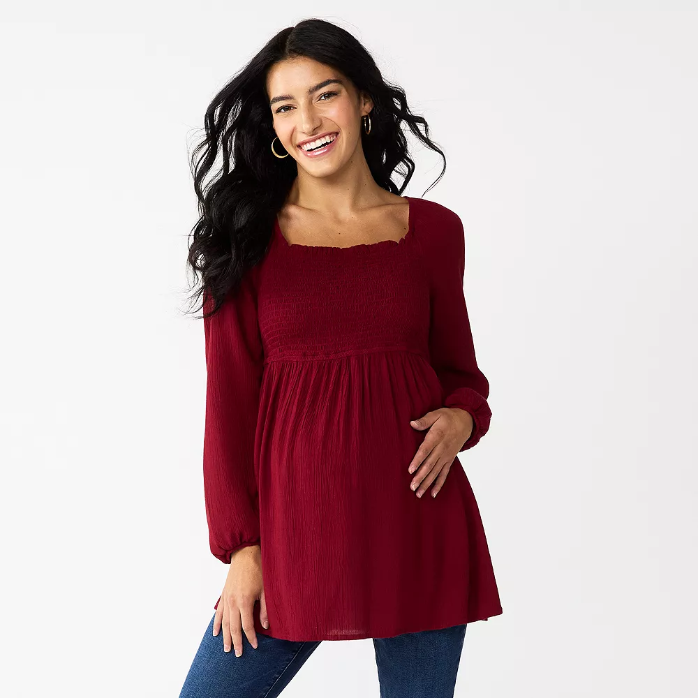 Maternity Sonoma Goods For Life® Smocked Bodice Empire Top 3 Maternity Sonoma Goods For Life® Smocked Bodice Empire Top