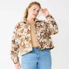 Plus Size Sonoma Goods For Life® Cropped Shacket 1 Plus Size Sonoma Goods For Life® Cropped Shacket -StyleUp Sales Store 5686820 Cow Print Jacquard