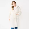Plus Size Sonoma Goods For Life® Hooded Plush Long Robe -StyleUp Sales Store 5693610 Ivory