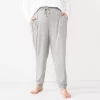 Plus Size Sonoma Goods For Life® Soft Knit Banded Bottom Pajama Pants -StyleUp Sales Store 5726682 Silver Heather