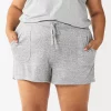 Plus Size Sonoma Goods For Life® Essential Pajama Shorts -StyleUp Sales Store 5727046 Dark Silver Heather