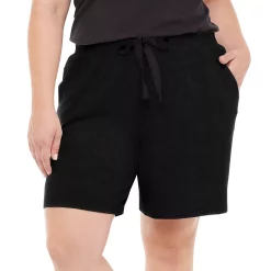 Plus Size Sonoma Goods For Life® Essential Bermuda Pajama Shorts -StyleUp Sales Store 5727054 Mineral Black