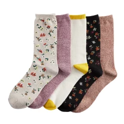 Sonoma Goods For Life® 5 Pack Floral Crew Socks -StyleUp Sales Store 5743834 ALT
