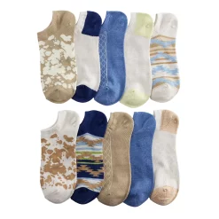 Sonoma Goods For Life® 10 Pack Check Pattern No Show Socks -StyleUp Sales Store 5744058 Cow Print