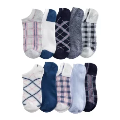 Sonoma Goods For Life® 10 Pack Check Pattern No Show Socks -StyleUp Sales Store 5744058 Dynamic Plaid