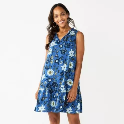 Women's Sonoma Goods For Life® Tiered Sleeveless Dress 13 Women's Sonoma Goods For Life® Tiered Sleeveless Dress -StyleUp Sales Store 5748599 Blue Floral