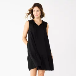 Women's Sonoma Goods For Life® Tiered Sleeveless Dress 11 Women's Sonoma Goods For Life® Tiered Sleeveless Dress -StyleUp Sales Store 5748599 Pitch Black