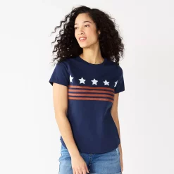 Women's Sonoma Goods For Life® Patriotic Graphic Tee -StyleUp Sales Store 5757625 Navy Stars Stripes