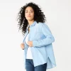 Women's Sonoma Goods For Life® Relaxed Button Down Shirt -StyleUp Sales Store 5763233 Chambray