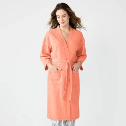Women's Sonoma Goods For Life® Cloud Knit 3/4 Sleeve Robe -StyleUp Sales Store 5780935 Blush