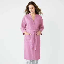 Women's Sonoma Goods For Life® Cloud Knit 3/4 Sleeve Robe -StyleUp Sales Store 5780935 Lavender