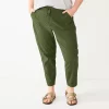 Plus Size Sonoma Goods For Life® Paperbag Waist Capri Pants -StyleUp Sales Store 5812634 Olive