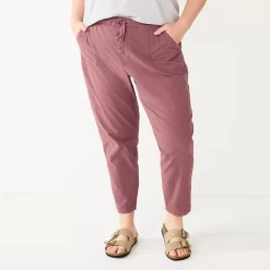 Plus Size Sonoma Goods For Life® Paperbag Waist Capri Pants 11 Plus Size Sonoma Goods For Life® Paperbag Waist Capri Pants -StyleUp Sales Store 5812634 Purple