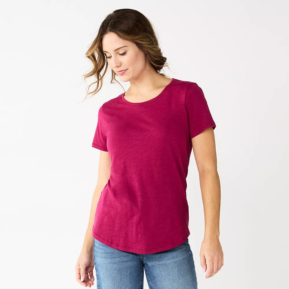 Women's Sonoma Goods For Life® Short Sleeve Curved Hem Crewneck Tee 8 Women's Sonoma Goods For Life® Short Sleeve Curved Hem Crewneck Tee - Image 6