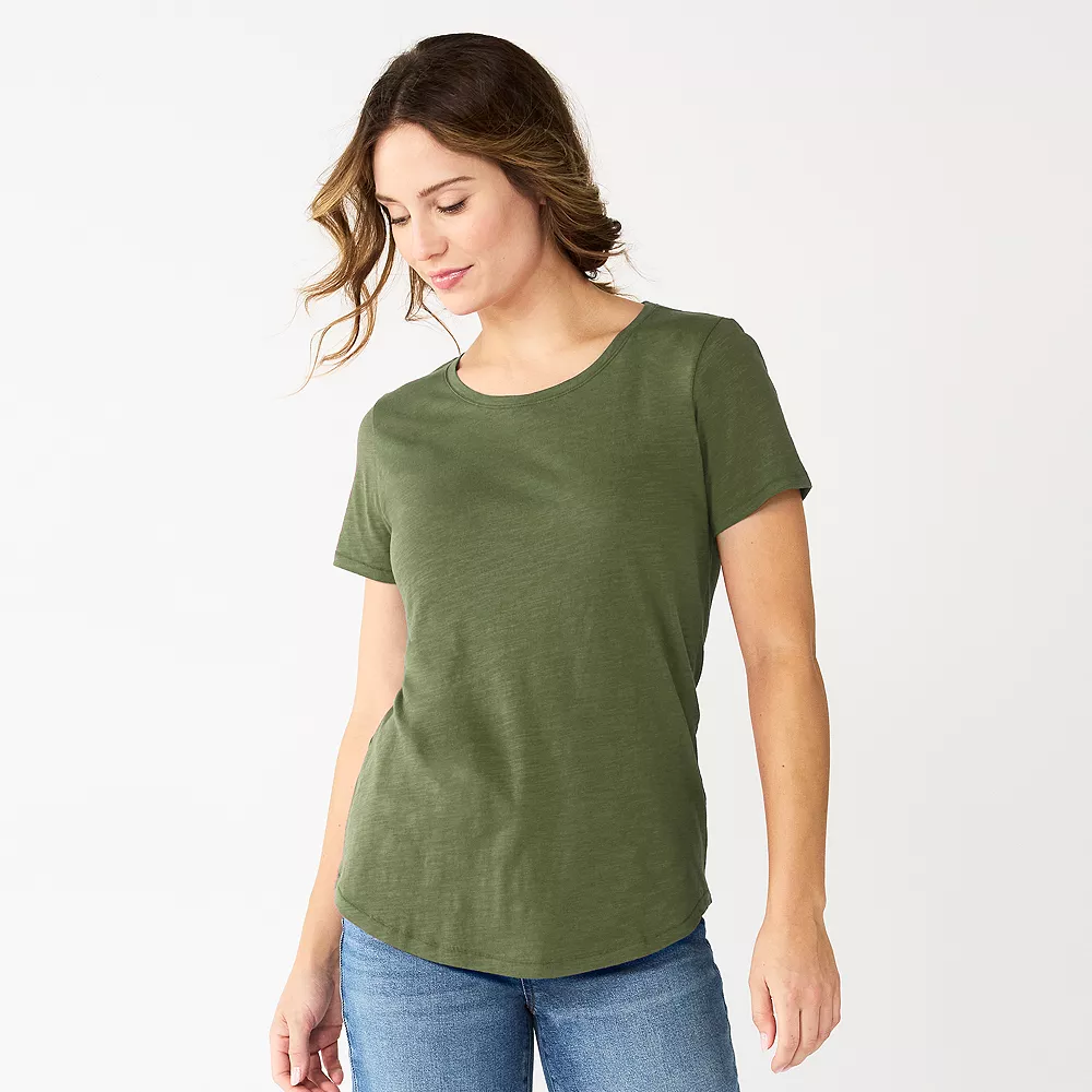 Women's Sonoma Goods For Life® Short Sleeve Curved Hem Crewneck Tee 5 Women's Sonoma Goods For Life® Short Sleeve Curved Hem Crewneck Tee - Image 3