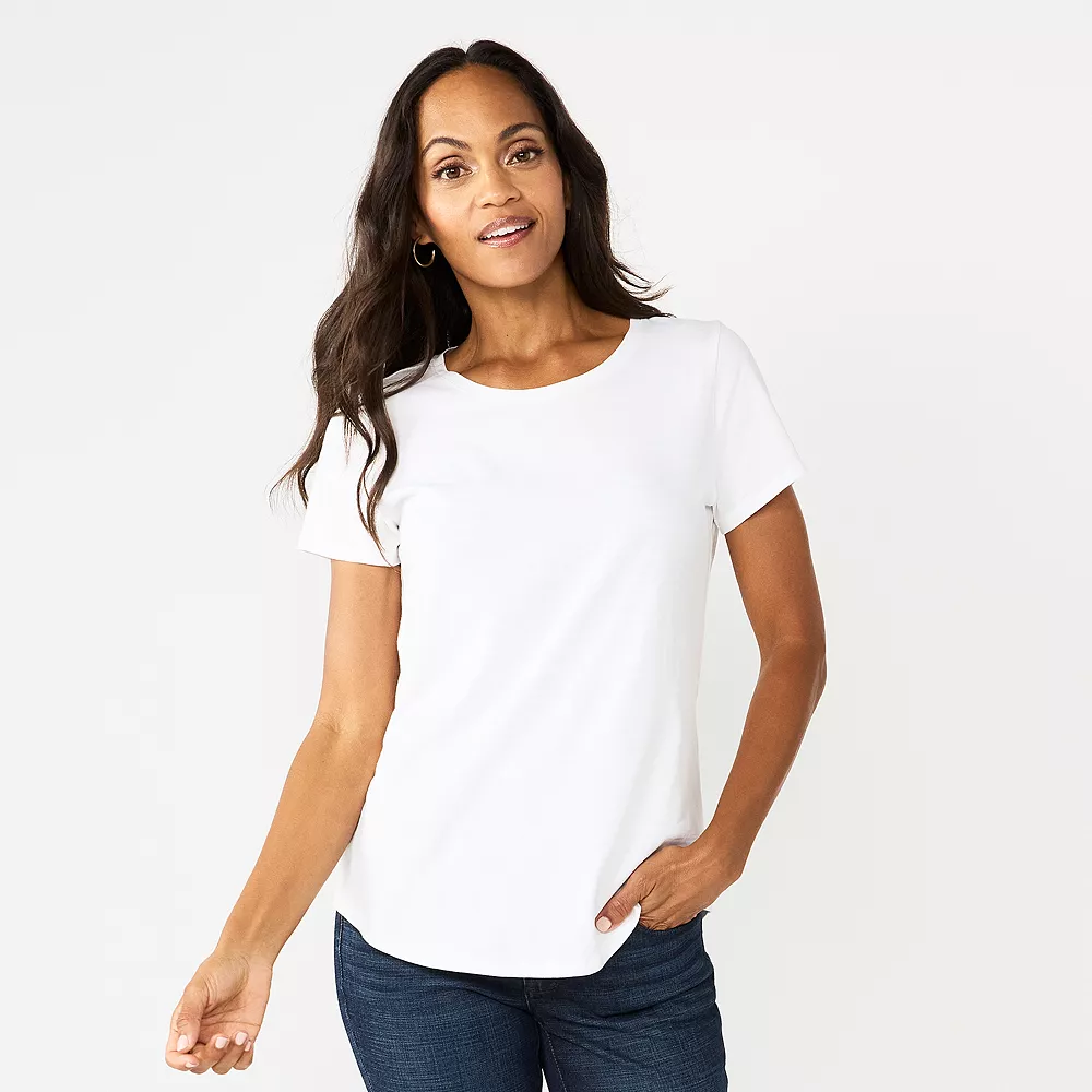 Women's Sonoma Goods For Life® Short Sleeve Curved Hem Crewneck Tee 4 Women's Sonoma Goods For Life® Short Sleeve Curved Hem Crewneck Tee - Image 2