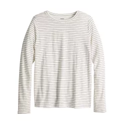 Women's Sonoma Goods For Life® Adaptive & Easy Dressing Everyday Long Sleeve Top 25 Women's Sonoma Goods For Life® Adaptive & Easy Dressing Everyday Long Sleeve Top -StyleUp Sales Store 5816132 Black White Stripe