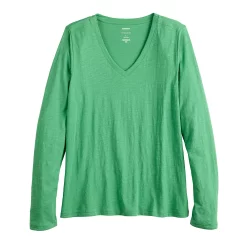 Women's Sonoma Goods For Life® Everyday Adaptive & Easy Dressing V-Neck Long Sleeve Top -StyleUp Sales Store 5816145 ALT5