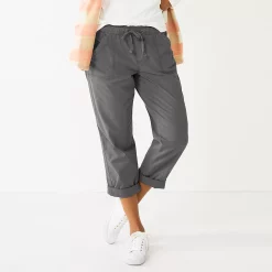 Women's Sonoma Goods For Life® Paperbag Waist Capri Pants -StyleUp Sales Store 5817195 Dark Gray