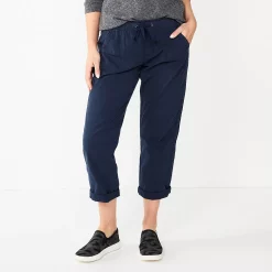 Women's Sonoma Goods For Life® Paperbag Waist Capri Pants -StyleUp Sales Store 5817195 Navy