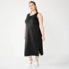 Plus Size Sonoma Goods For Life® Henley Knit Midi Dress -StyleUp Sales Store 5818305 Black