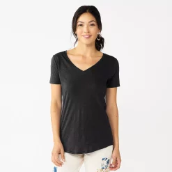 Women's Sonoma Goods For Life® Essential V-Neck Tee -StyleUp Sales Store 5824995 Black